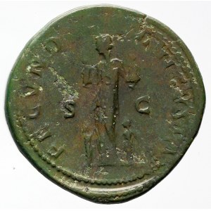 Roma - Impero, Faustina II (+176). Sesterzio. Fecunditas