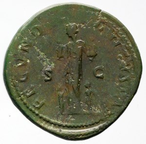 Řím - císařství, Faustina II. (+176). Sestercius. Fecunditas