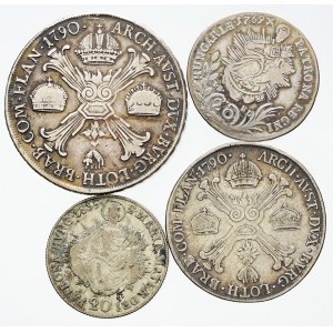 Konwoluty monet władców habsburskich, Konwoluty srebrnych monet z XVIII i XIX wieku.