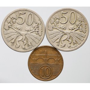 ČSR 1918 - 1938, 50 hal 1925, 1926, 10 hal 1935