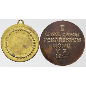 Sportovní medaile, I. Cykl. závod pekařských učňů V. P. 1933. Bronz 33 mm (odstr. o.).