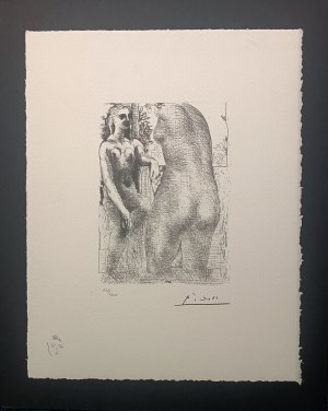 Pablo Picasso(1881-1973), Marie-Therese beim Betrachten ihres skulptierten Körpers (Originaltitel des Autors)1