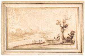 Benedetto Gennari (attribuited to) (Cento 1633-Bologna 1715). Landscape with figures