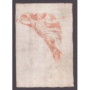 Přípravná studie pro výzdobu oblouku s andělem, emilský malíř 18. století