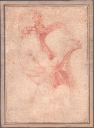 Studie für eine männliche Figur im Profil, 18. Jahrhundert Emilianischer Künstler