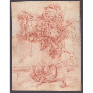 Still life with a melon and garlic, Roman school, 18th century