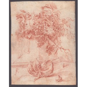 Stilleben mit einer Melone und Knoblauch, Römische Schule, 18. Jahrhundert