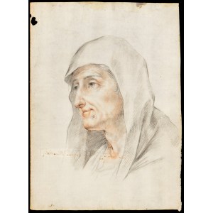 Portrét starší ženy (studie pro svatou Annu?), toskánský malíř, počátek 18. století