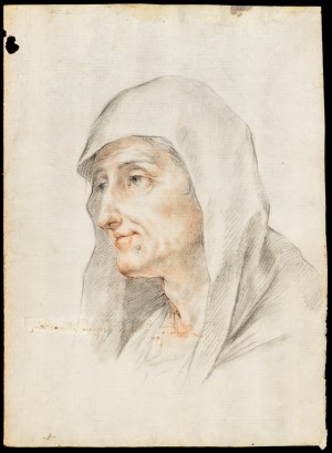 Porträt einer älteren Frau (Studie für die Heilige Anna?), toskanischer Künstler, Anfang 18.