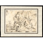 Giambettino Cignaroli (Verona 1706-Verona 1770). The finding of Romulus and Remus | The head of Pompey presented to Julius Cesar