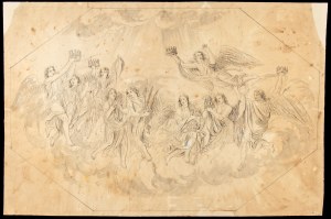 Luigi Ademollo (Milano 1764-Firenze 1849). Obverse: Glory of angels | Verso: Study for decoration with the Evangelists