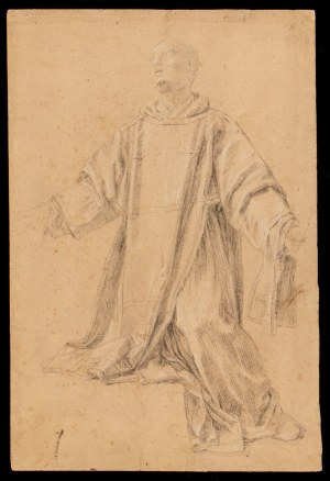 Étude pour un personnage agenouillé (Santo Stefano ?), Artiste napolitain du XVIIIe siècle