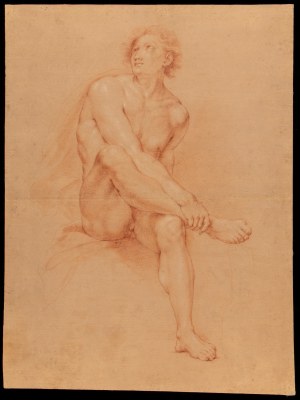 Studio per un nudo maschile seduto