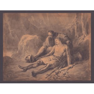 Francesco Gonin (Torino 1808-Giaveno 1889). Death of a knight, 1835