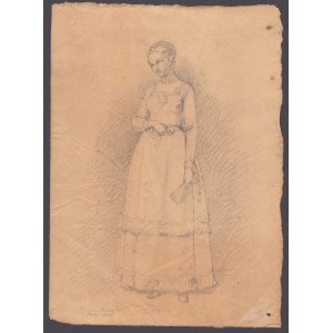 Odoardo Borrani (Piza 1833-Firenze 1905). Kobieta z wachlarzem