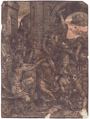Ugo da Carpi (asi 1470-1532). Herkules vyhání Závist z Chrámu múz, 1517 ca.