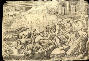 Marcantonio Raimondi (attribuited to) (c. 1480-1534). Tha Abduction of Helen