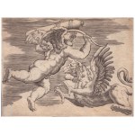 Agostino Veneziano (Agostino dei Musi) (attribuited to) (ca. 1490-ca. 1536). Cupid with a Griffin