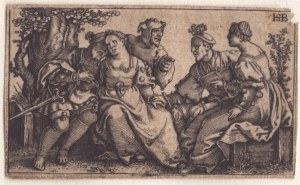 Hans Sebald Beham (1500-1550). Les deux couples et le fou