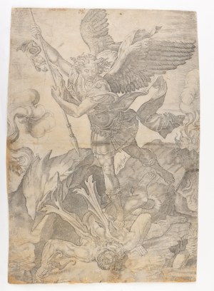 Nicolas Beatrizet (c. 1507-1573). Saint Michael defeats Satan