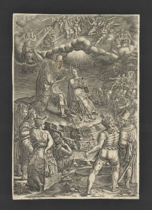 Giorgio Ghisi detto il Mantovano (1520-1582). Das Martyrium der Heiligen Barbara