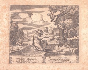 Maestro del Dado (1530-1560 fl.). Amor utekajúci pred Psyché
