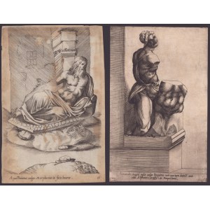 Giovanni Battista Cavalieri (asi 1525-1601). Alexandri magni miles, vuoto Pasquinus... | Acqua Traiana, vulgo Marphorius in foro boario