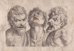 Odoardo Fialetti (1573-1638). Trois têtes d'hommes