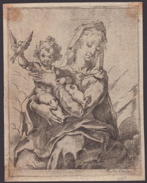 Jacopo Ciucci (XVIe siècle). Vierge à l'enfant et à l'oiseau