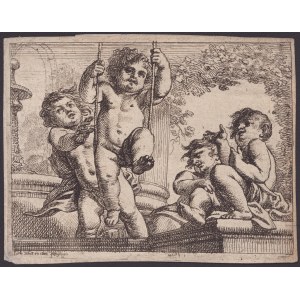 Cornelis Schut (1597-1655). Quatre angelots nus avec une balançoire