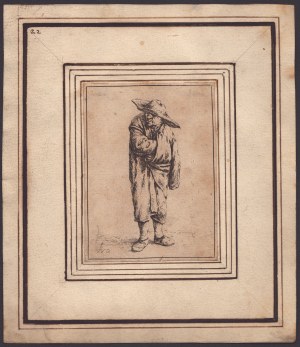 Adriaen van Ostade (1610-1685). Uomo con cappello e mantello