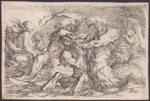 Salvator Rosa (Naples 1615-Naples 1673). Bataille des Tritons