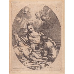 Carlo Maratti (Camerano 1625-Roma 1713). Vierge à l'enfant avec sainte Madeleine