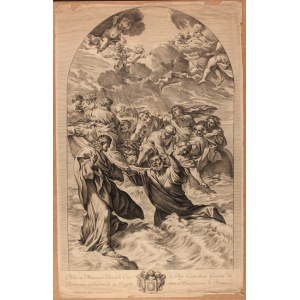 Girard Audran (1640-1703). The Navicella, St. Peter saved from the waters