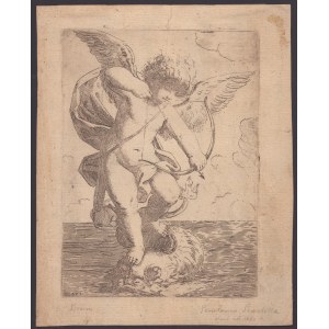 Girolamo Scarsello (1670 (fl.)). Amor auf dem Rücken eines Delphins stehend