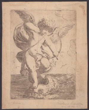 Girolamo Scarsello (1670 (fl.)). Cupido in piedi sul dorso di un delfino