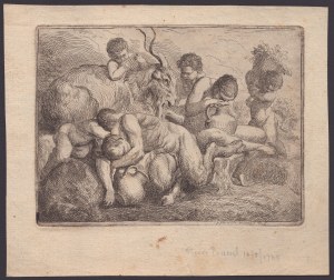 Pierre Parrocel (1670-1739). Bacchanal with satyr and a goat