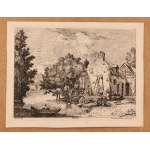 Johann Georg Hertel (1719-1768). Landscape with cottage along the river | Landscape with cottage and figures