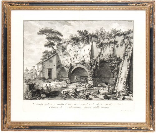 Giovanni Battista Piranesi (Mogliano Veneto 1720-Venezia 1778). Veduta interna della Camera sepolcrale dirimpetto alla Chiesa di S. Sebastiano fuori delle mura