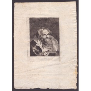 Giandomenico Tiepolo (1727-1804). Muž s vysokým límcem hledící vpravo nahoru