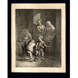 Jean Jacques de Boissieu (1736-1810). Dzieci z psem na smyczy