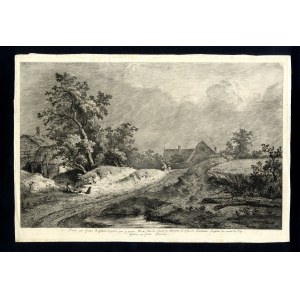Jean Jacques de Boissieu (1736-1810). Paysage avec chalet et ruisseau