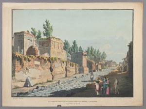 Wilhelm Jacob Hüber (1787-1871). La partie droite de la rue des Tombeaux à Pompei en sortant de la ville, 1818 r.