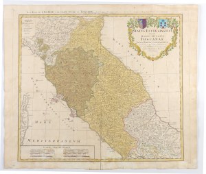 Eredi Johann Baptist Homann. Ecclesiastic Status nec non Magni Ducatus Toscanae Nova Tabula Geographica., 1748