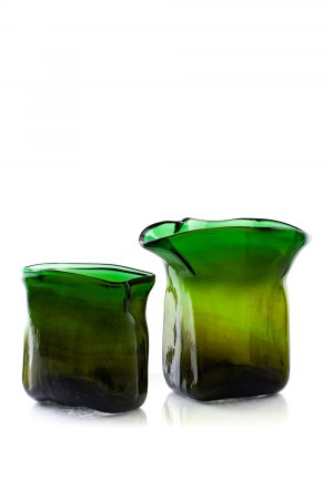 Maria Veltuzen-Nagrabecka (1942-2023), Set di due vasi di vetro, 1984