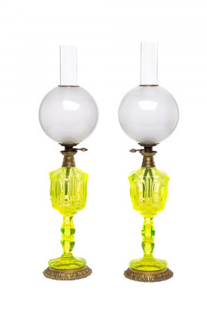 Baccarat Crystal Factory, Pair of table lamps, 19th/20th century.