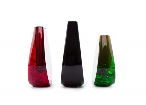 Peter Bures Princ Glassworks, Set of three vases, 20th/20th century.