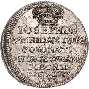 Josef I. (1705-1711) Korunovační žeton z roku 1687