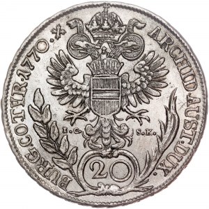 Habsburský rod - Marie Terezie (1740-1780) 20 Kreuzer 1770 IC-SK