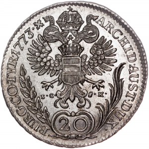 Habsburský rod - Mária Terézia (1740-1780) 20 Kreuzer 1773 IC-SK